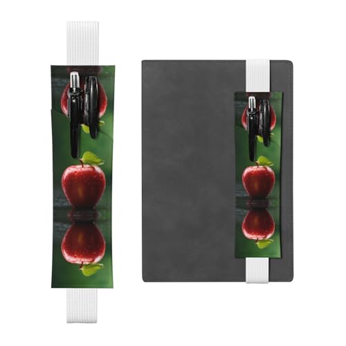 Weißes Leder-Stifthalter, Lesezeichen, rote Früchte, Nahaufnahmen, Bild, Premium-PVC-Leder, elastisches Band, Design für Notizbücher, Tagebücher und Planer Weißes Leder-Stifthalter, Lesezeichen, rote Früchte, Nahaufnahmen, Bild, Premium-PVC-Leder, elastisches Band, Design für Notizbücher, Tagebücher und Planer von WZYWHJ