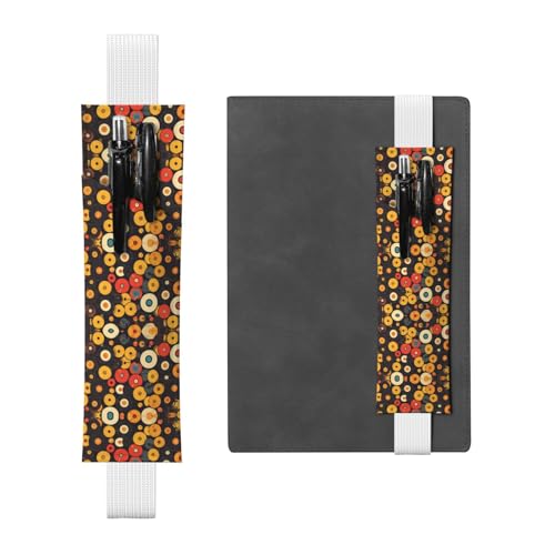Weißes Leder Stifthalter Lesezeichen WZYWHJ Vintage Vinyl-Schallplattenmuster – Premium-PVC-Leder, elastisches Band Design für Notizbücher, Tagebücher und Planer von WZYWHJ