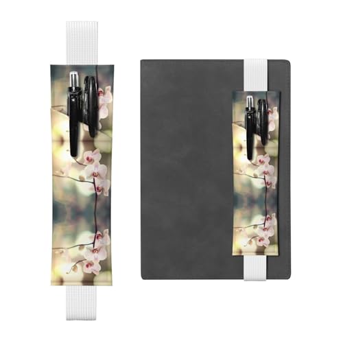 Weißes Leder-Stifthalter-Lesezeichen WZYWHJ an Orchidee. Bild – Premium-PVC-Leder, elastisches Band-Design für Notizbücher, Tagebücher und Planer Weißes Leder-Stifthalter-Lesezeichen WZYWHJ an Orchidee. Bild – Premium-PVC-Leder, elastisches Band-Design für Notizbücher, Tagebücher und Planer von WZYWHJ