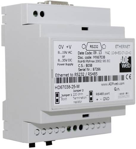 Wachendorff HD6703825M HD6703825M Ethernet Konverter RS-232, RS-485, Ethernet 24 V/DC 1St. von Wachendorff