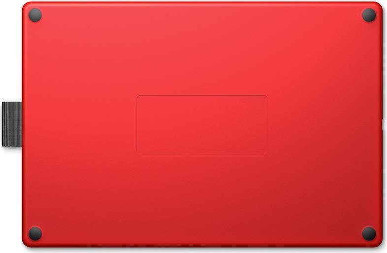 One by Wacom Small - Digitalisierer - rechts- und linkshändig - 15.2 x 9.5 cm - elektromagnetisch - kabelgebunden - USB - Schwarz, Rot (CTL-472-N) von Wacom