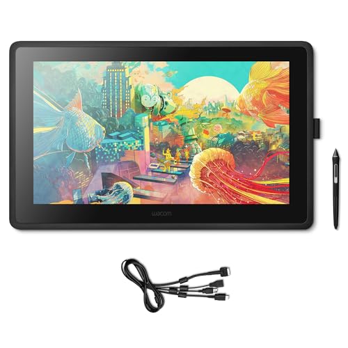 Wacom Cintiq 22 Kreativ-Stift-Display Tablet (mit Standfuß, zum Illustrieren & Zeichnen direkt auf dem Bildschirm, mit Full-HD-Display (1.920 x 1.080), Wacom Pro Pen 2, geeignet für Windows & Mac) von Wacom