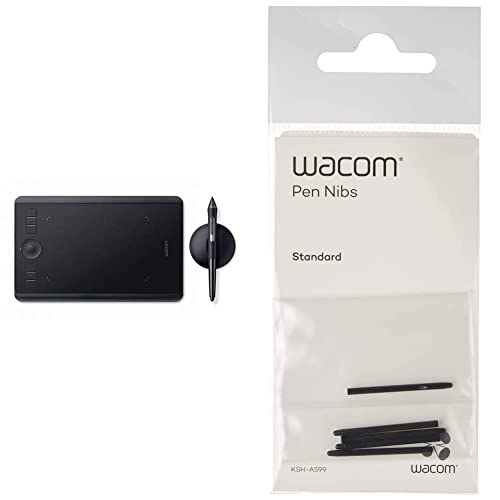 Wacom Intuos Pro Grafiktablett (Größe: S)/Kleines, professionelles Stifttablett (inkl. Wacom Pro Pen 2 Eingabestift mit Ersatzspitzen) & E-Learning & Standard Stiftspitzen, schwarz 5-TLG. von Wacom