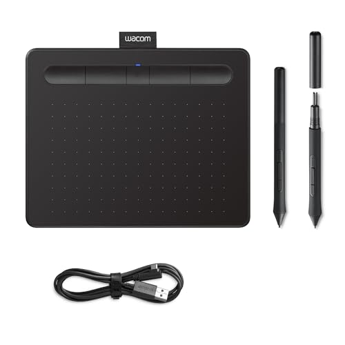 Wacom Intuos Small Zeichentablett Bluetooth - Tablet zum Zeichnen & zur Fotobearbeitung mit druckempfindlichem Stift schwarz - Ideal für Home-Office & E-Learning von Wacom