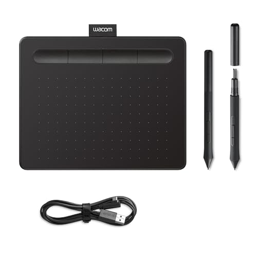 Wacom Intuos Small Zeichentablett - Tablet zum Zeichnen & zur Fotobearbeitung mit druckempfindlichem Stift schwarz - Ideal für Home-Office & E-Learning von Wacom