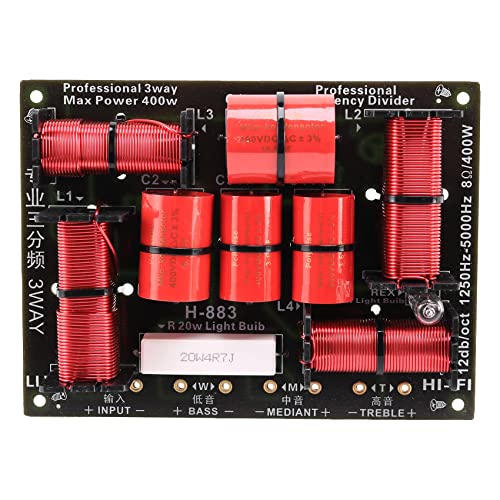 Wadakada 400W 3 Wege Frequenzweiche Teiler HiFi HochtöNer TieftöNer Lautsprecher Frequenzweiche 1250H/5000HZ mit Hochtonschutz Wadakada 400W 3 Wege Frequenzweiche Teiler HiFi HochtöNer TieftöNer Lautsprecher Frequenzweiche 1250H/5000HZ mit Hochtonschutz von Wadakada