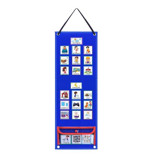 Wadakada Visueller Stundenplan für Kinder Tagesablauf-Diagramm Kalender-Tasche Blaues Filzmaterial Autismus-Lernverhalten Hilfsmittel für die Schule Wadakada Visueller Stundenplan für Kinder Tagesablauf-Diagramm Kalender-Tasche Blaues Filzmaterial Autismus-Lernverhalten Hilfsmittel für die Schule von Wadakada
