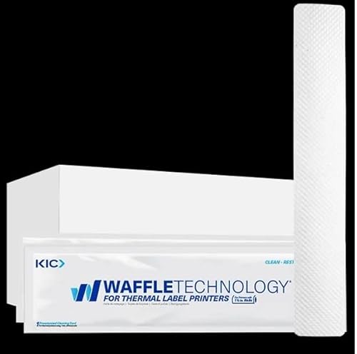 Premium extra langes Profil Waffletechnology Reinigungskarte für Thermo-Etikettendrucker – Tiefenreinigung, breite Kompatibilität, einfache Wartung (3,8 cm) von Waffletechnology
