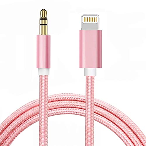 AUX-Kabel für iPhone, Lightning auf 3,5 mm Audio Kabel für iPhone 13 12 11 XS XR X 8 7 6 iPad iPod zu Auto/Home Stereo/Kopfhörer/Lautsprecher, Apple MFi-zertifizierter Kopfhöreranschluss-Adapter von Wahbite