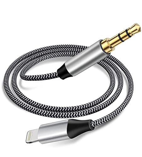 AUX-Kabel für iPhone, Lightning auf 3,5 mm Audio Kabel für iPhone 13 12 11 XS XR X 8 7 6 iPod zu Auto/Home Stereo/Kopfhörer/Lautsprecher, Apple MFi-zertifizierter Kopfhöreranschluss-Adapter von Wahbite