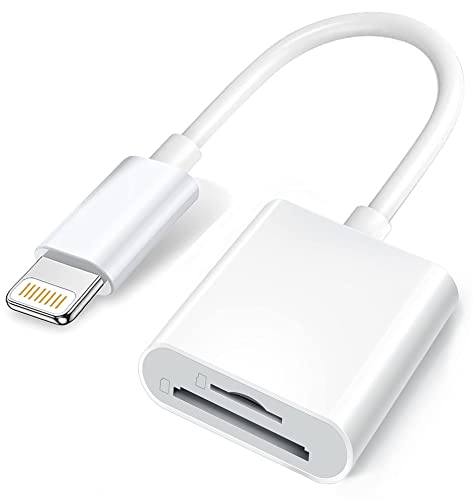 Kartenleser Apple Lightning auf SD- und TF-Karte mit Zwei Schlitzen für iPhone/iPad, 2-in-1-Speicherkartenadapter Micro-SD-TF, Wildkamera-SD-Kartenleser, Plug-and-Play von Wahbite