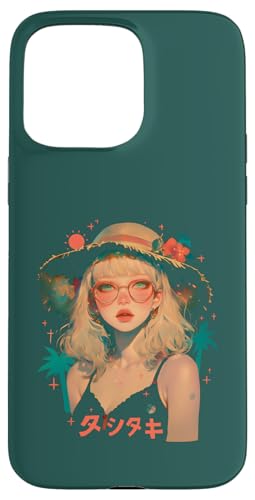 Summer Vacation Beach Anime Manga Alt Japan Sunny Retro Hülle für iPhone 15 Pro Max von Waiifu Cool Anime manga Summer Time co.