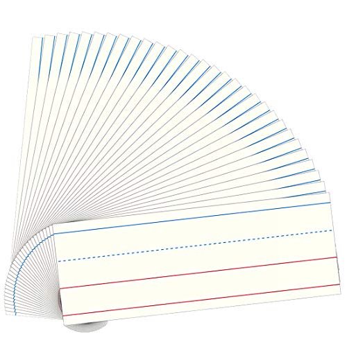 Dry Erase Sentence Strips – 50 Stück – einfach schreiben und dann wegwischen – mehrfach wiederverwendbar – perfekt für den Unterricht im Klassenzimmer mit Ihren Taschentafeln (8 x 3) von Wailicop