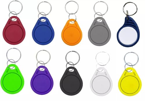 Waizmann.IDeaS® 10x Alle Farben RFID Tag 1K 13,56 MHz Transponder Anhänger Schlüsselanhänger Wasserdicht [KEIN EINKAUFSWAGENCHIP !!!] von Waizmann.IDeaS