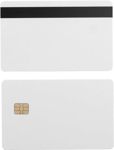 Waizmann.IDeaS® 10x Plastikkarten Magnetkarten Blankokarten Chipkarte SLE 4442 HiCo Magnetstreifen aus PVC weiß 86 x 54 x 0,76mm glänzend laminiert bedruckbar weiß von Waizmann.IDeaS