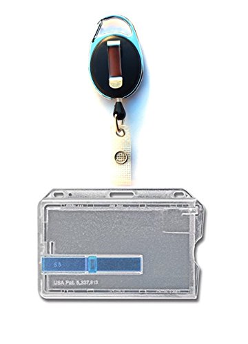 Waizmann.IDeaS® 1x Ausweis-Set Ausweisset Kartenhülle mit einem Schieber - Ausweishülle für 1 Karten mit Ausweiszipper - Ausweishalter oval Zipper Ausweisjojo mit GÜRTELCLIP von Waizmann.IDeaS