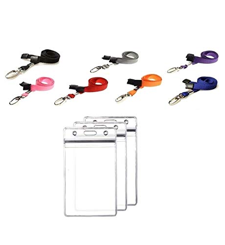 Waizmann.IDeaS® 1x Ausweis-Set Ausweisset Umhängeband GRÜN Lanyard Schlüsselband + Ausweishülle Schutzhülle Vinyl Weichplastik Wasserdicht von Waizmann.IDeaS