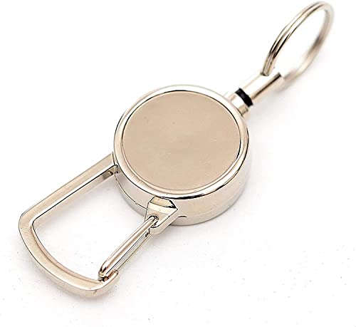 Waizmann.IDeaS® 1x Ausweisjojo Jojo Zipper Metall Ausweishalter Kartenhalter Schlaufenclip Aufrollmechanismus Schlüsselanhänger & Ring von Waizmann.IDeaS