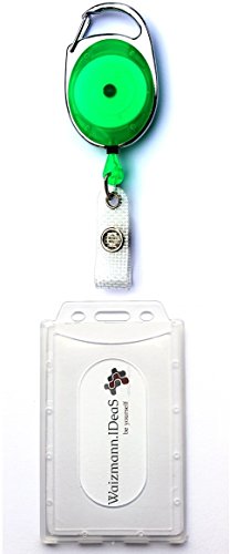 Waizmann.IDeaS® 1x Ausweisset Ausweis Set -Ausweisjojo Jojo Zipper mit Schlaufenclip Aufrollmechanismus Ausweishülle leicht FLEXIBEL Kartenhülle Kartenhalter Schutzhülle vertikal von Waizmann.IDeaS