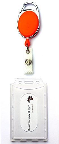 Waizmann.IDeaS® 1x Ausweisset Ausweis Set -Ausweisjojo Jojo Zipper mit Schlaufenclip Aufrollmechanismus Ausweishülle leicht FLEXIBEL Kartenhülle Kartenhalter Schutzhülle vertikal von Waizmann.IDeaS