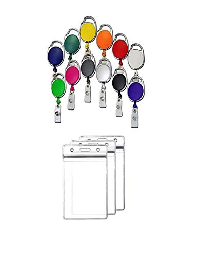 Waizmann.IDeaS® 1x Ausweisset Ausweis-Set - Kartenhalter Vinyl Weichplastik vertikal Wasserdicht + Ausweisjojo Jojo Zipper oval von Waizmann.IDeaS