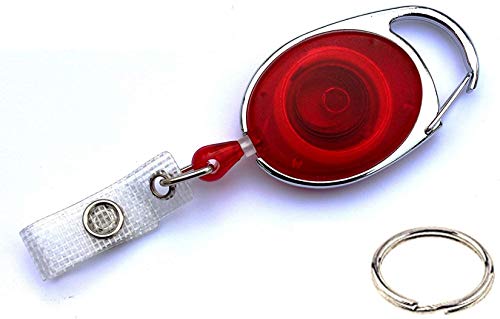Waizmann.IDeaS® 1x STAHLSEIL Drahtseil Ausweisjojo Jojo Zipper Ausweishalter Kartenhalter Schlaufenclip Aufrollmechanismus Schlüsselanhänger von Waizmann.IDeaS