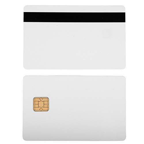 Waizmann.IDeaS® 50x Plastikkarten Magnetkarten Blankokarten Chipkarte SLE 4428 HiCo Magnetstreifen aus PVC weiß 86 x 54 x 0,76mm glänzend laminiert bedruckbar weiß von Waizmann.IDeaS