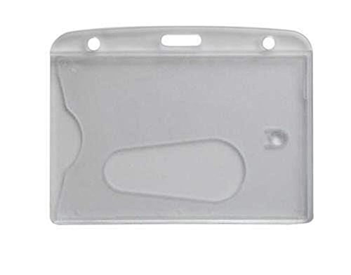 Waizmann.IDeaS® 5x Kartenhalter Ausweishülle Ausweishalter Hartplastik Polycarbonat Namensschild Daumenschub HORIZONTAL von Waizmann.IDeaS