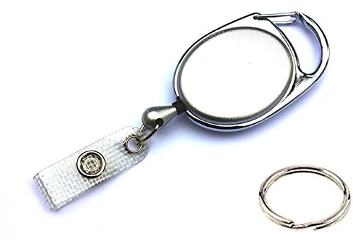 Waizmann.IDeaS® STAHLSEIL Ausweisjojo Jojo Zipper oval Schlaufenclip Aufrollmechanismus textilverstärkter Lasche von Waizmann.IDeaS