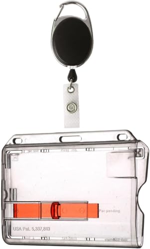 Waizmann.IDeaS 1x Ausweisset Ausweis-Set - Ausweisjojo Jojo Zipper oval + Kartenhülle mit Ausschieber - Kartenhalter Ausweis Hülle horizontal Schutzhülle Namensschild Ausweishalter Kunststoff von Waizmann.IDeaS