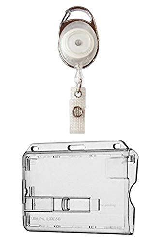 Waizmann.IDeaS 1x Ausweisset Ausweis-Set - Ausweisjojo Jojo Zipper oval + Kartenhülle mit Ausschieber - Kartenhalter Ausweis Hülle horizontal Schutzhülle Namensschild Ausweishalter Kunststoff von Waizmann.IDeaS