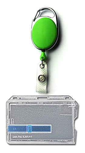 Waizmann.IDeaS 1x Ausweisset Ausweis-Set - Ausweisjojo Jojo Zipper oval + Kartenhülle mit Ausschieber - Kartenhalter Ausweis Hülle horizontal Schutzhülle Namensschild Ausweishalter Kunststoff von Waizmann.IDeaS