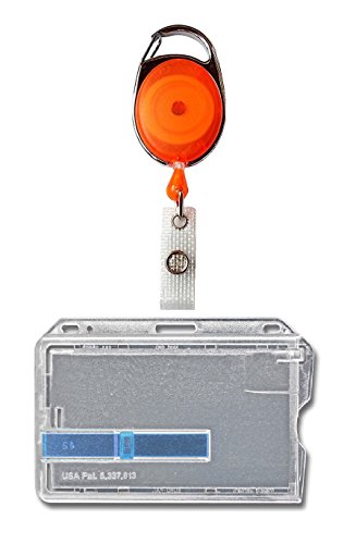 Waizmann.IDeaS 1x Ausweisset Ausweis-Set - Ausweisjojo Jojo Zipper oval + Kartenhülle mit Ausschieber - Kartenhalter Ausweis Hülle horizontal Schutzhülle Namensschild Ausweishalter Kunststoff von Waizmann.IDeaS