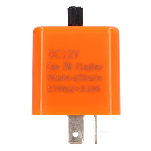 Flasher Relais mit 12V DC 45W Spule,LED Blinker 2 Polig Normalerweise Geschlossen Einstellbare Frequenz Kompatibel mit den Meisten Motorrädern Fahrrädern Rollern von Wakects