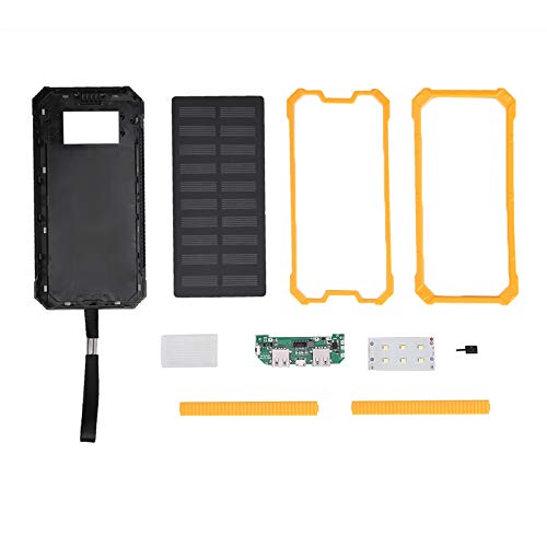 Solar Power Bank, Tragbares Ladegerät Power Bank 20.000 mAh Schnellladung Dual USB Polar Mobile Power Bank Case DIY Kit geeignet für Energieeinsparung Sport, Schule, (Gelb) von Wakects