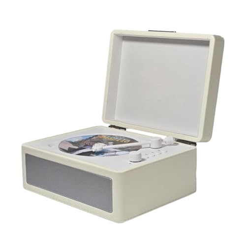 Wakects CD Player, USB Drive Wiedergabe, Drahtloses Musik Streaming mit Dual Lautsprechern für 6 8 Stunden Playtime, Tragbarer Musikplayer Unterstützt die Wiedergabe von TF (White) von Wakects