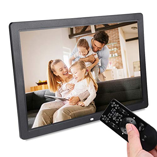 Wakects Digitaler Bilderrahmen,17 Zoll 1440 * 900HD Digital Photo Picture Frame Wecker Player Album Fernbedienung Multifunktion Digitaler Fotorahmen USB Videoplayer 14,4x8,9 Zoll (Schwarz) von Wakects