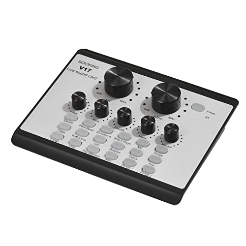 Wakects Mobiltelefon Live Soundkarte, Sound -Mixer mit 12 Soundeffekten, Dual -Telefon -Live -Sendung, Professioneller (Live -Soundkarte und Mikrofon -Kit) von Wakects