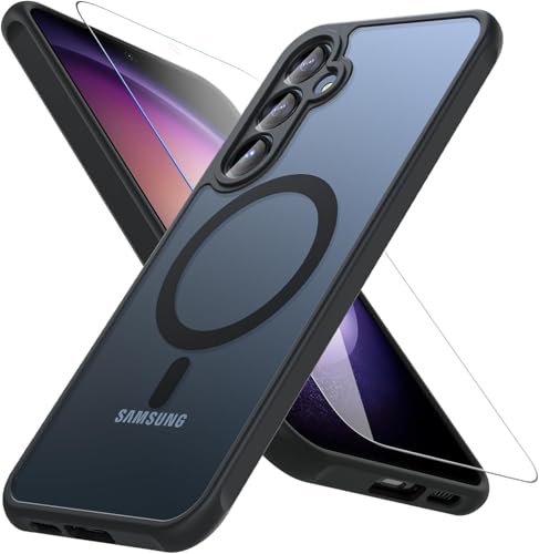 Hülle für Samsung Galaxy S23 FE mit Panzer Schutz Glas, Kompatibel mit MagSafe, Magnetische Militärschutz Handyhülle Stoßfest Robust Dünn Schutzfolie Schutzhülle Case Cover für Samsung S23 FE(Schwarz) Hülle für Samsung Galaxy S23 FE mit Panzer Schutz Glas, Kompatibel mit MagSafe, Magnetische Militärschutz Handyhülle Stoßfest Robust Dünn Schutzfolie Schutzhülle Case Cover für Samsung S23 FE(Schwarz) von WakongHK