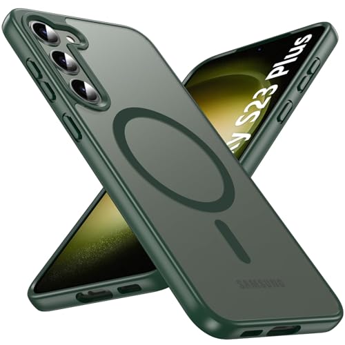 WakongHK Magnetisch Hülle für Samsung Galaxy S23 Plus 5G/S23+ 5G,Kompatibel mit MagSafe,Militär Schutzhülle,Transluzente Matt Stoßfest Handyhülle Cover Case für Samsung S23 Plus 5G,Grün WakongHK Magnetisch Hülle für Samsung Galaxy S23 Plus 5G/S23+ 5G,Kompatibel mit MagSafe,Militär Schutzhülle,Transluzente Matt Stoßfest Handyhülle Cover Case für Samsung S23 Plus 5G,Grün von WakongHK
