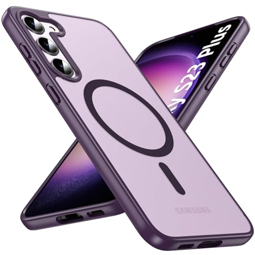 WakongHK Magnetisch Hülle für Samsung Galaxy S23 Plus 5G/S23+ 5G,Kompatibel mit MagSafe,Militär Schutzhülle,Transluzente Matt Stoßfest Handyhülle Cover Case für Samsung S23 Plus 5G,Violette WakongHK Magnetisch Hülle für Samsung Galaxy S23 Plus 5G/S23+ 5G,Kompatibel mit MagSafe,Militär Schutzhülle,Transluzente Matt Stoßfest Handyhülle Cover Case für Samsung S23 Plus 5G,Violette von WakongHK