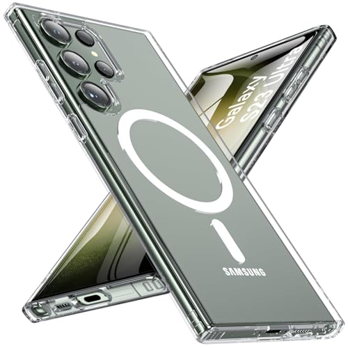 WakongHK Magnetisch Hülle für Samsung Galaxy S23 Ultra 5G,Kompatibel mit MagSafe, TPU Eckenschutz Stoßfest Kratzfest Hülle,Magnetische Militärschutz Handyhülle für Galaxy S23 Ultra(Transparent) WakongHK Magnetisch Hülle für Samsung Galaxy S23 Ultra 5G,Kompatibel mit MagSafe, TPU Eckenschutz Stoßfest Kratzfest Hülle,Magnetische Militärschutz Handyhülle für Galaxy S23 Ultra(Transparent) von WakongHK