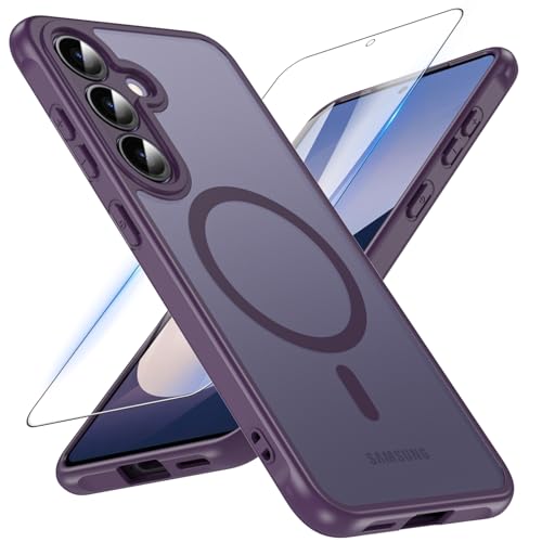 WakongHK Magnetisch Hülle für Samsung Galaxy S25 mit Panzer Schutz Glas, Kompatibel mit MagSafe, Magnetische Militärschutz Handyhülle Stoßfest Robust Dünn Schutzfolie Schutzhülle Case (Violette) WakongHK Magnetisch Hülle für Samsung Galaxy S25 mit Panzer Schutz Glas, Kompatibel mit MagSafe, Magnetische Militärschutz Handyhülle Stoßfest Robust Dünn Schutzfolie Schutzhülle Case (Violette) von WakongHK