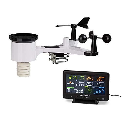 Waldbeck Huygens - 6-in-1 Profi-Wetterstation, 6 Messungen auf einen Blick, Wetterwarnungen, Live-Wetterdaten, punktgenaue Angaben, LED, WiFi, mit App-Steuerung und Farbdisplay, schwarz-weiß Waldbeck Huygens - 6-in-1 Profi-Wetterstation, 6 Messungen auf einen Blick, Wetterwarnungen, Live-Wetterdaten, punktgenaue Angaben, LED, WiFi, mit App-Steuerung und Farbdisplay, schwarz-weiß von Waldbeck