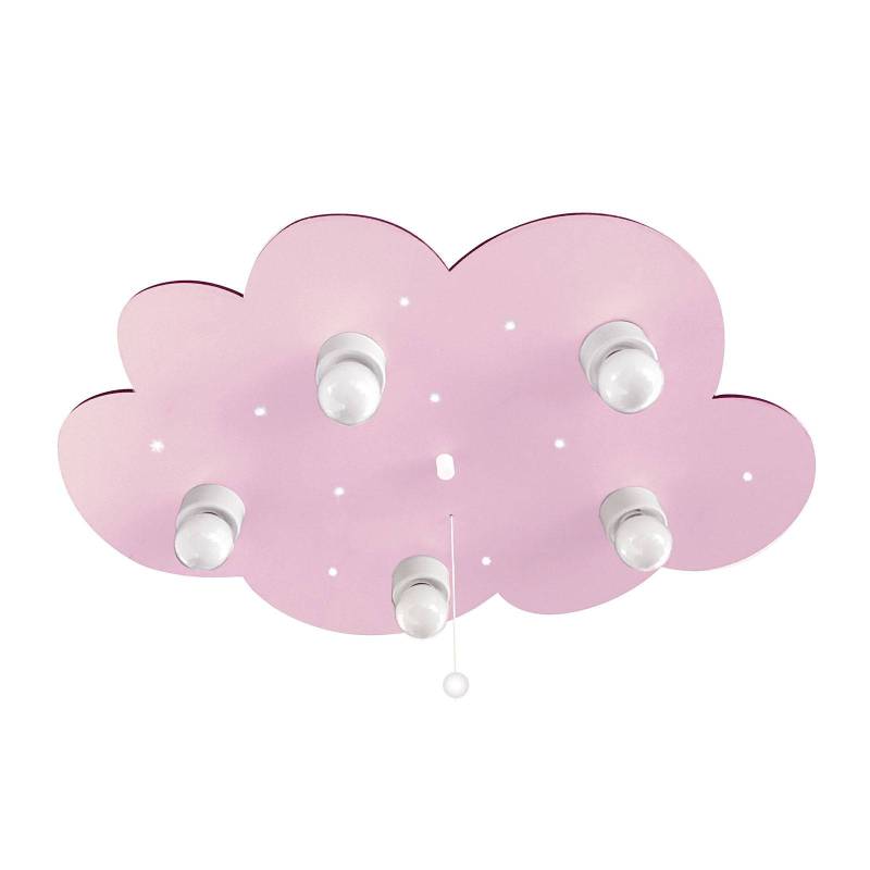 Deckenleuchte Wolke, fünfflammig, rosa von Waldi-Leuchten GmbH
