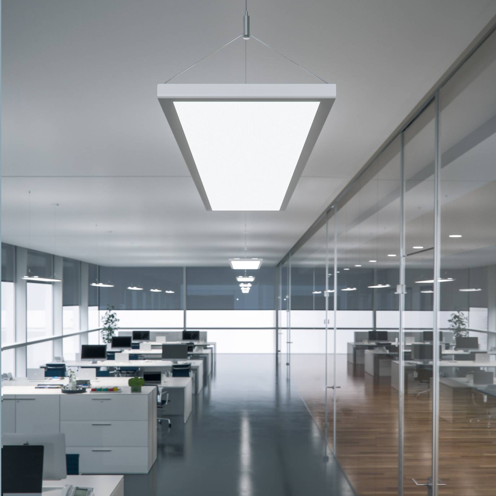 LED-Hängeleuchte IDOO für Büros 49W, weiß von Waldmann