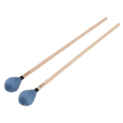 1 Paar Marimbaschlägel mit Mittelhartem Garnkopf und Ahorngriffen Percussion-Vibrophonschlägel Yarn Drum Sticks MQ‑06(Blau) von Walfront