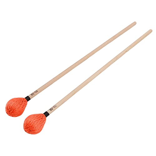 1 Paar Marimbaschlägel mit Mittelhartem Garnkopf und Ahorngriffen Percussion-Vibrophonschlägel Yarn Drum Sticks MQ‑06(Orange) von Walfront