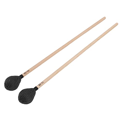 1 Paar Marimbaschlägel mit Mittelhartem Garnkopf und Ahorngriffen Percussion-Vibrophonschlägel Yarn Drum Sticks MQ‑06(Schwarz) von Walfront