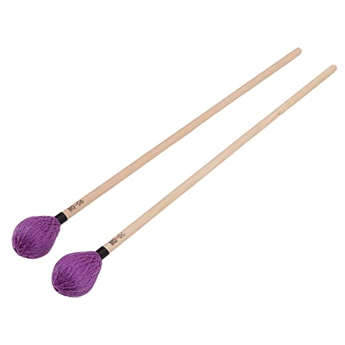 1 Paar Marimbaschlägel mit Mittelhartem Garnkopf und Ahorngriffen Percussion-Vibrophonschlägel Yarn Drum Sticks MQ‑06(Violett) von Walfront